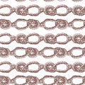 Seamless background of drawn sea knots from rigging rope Royalty Free Stock Photo