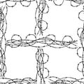 Seamless background from drawn twisted abstract barbed wire