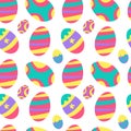 Seamless background with Easter eggs. Repeating pattern for Easter. Vector painted colored eggs, a symbol of the holiday Royalty Free Stock Photo
