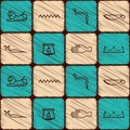 Seamless background with Egyptian hieroglyphs Royalty Free Stock Photo