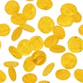 Falling old gold coins