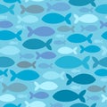 Seamless background fish silhouettes Royalty Free Stock Photo