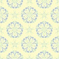 Seamless background with floral pattern. Beige background with light blue and green flower elements Royalty Free Stock Photo