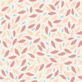 Seamless background,floral pattern. Pink and peach leaves scattered on a beige background, textures Royalty Free Stock Photo