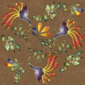 Seamless background from a flowers ornament, fashionable modern wallpaper or textile