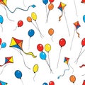 Vector pattern of the kites and balloons