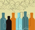 Seamless background food and liquor bottles