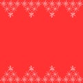 Seamless background with frame pattern of snowflakes along the top and bottom edge. New year Christmas background texture. For Royalty Free Stock Photo