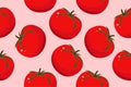 Seamless background with fresh tomatoes. Bright juicy vegetables. Vector illustration Royalty Free Stock Photo