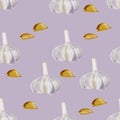 Seamless background garlic Royalty Free Stock Photo