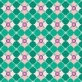 Seamless background, geometric, petals, mint green.