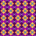 Seamless background, geometric, petals, yellow and purple.