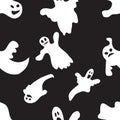 Seamless background with ghosts - vector illustration.