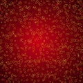 Seamless background: gold abstract drops on darkly red background.