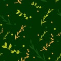 Seamless background grass leaves on a dark background