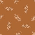 Seamless background grasshopper insect gender neutral pattern. Whimsical minimal earthy 2 tone color. Kids nursert Royalty Free Stock Photo