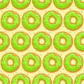 Seamless background with green donuts