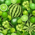 Seamless background with green fruits. Vector illustration.