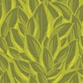 Seamless background with a green leaves