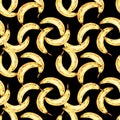 Seamless pattern, bananas, watercolor, modern design Royalty Free Stock Photo