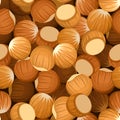 vector seamless background with hazelnuts.