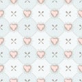 Seamless background with hearts and arrows