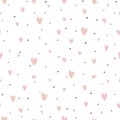 Seamless background with Hearts and Dots Royalty Free Stock Photo