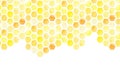 Seamless background, honeycomb border. yellow honeycomb watercolor hand drawing. isolated on white background. pattern for design, Royalty Free Stock Photo