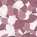 Seamless background with hosta leaves. Pink and white
