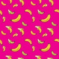 Seamless background with illustration of colorful bananas Royalty Free Stock Photo