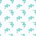 Seamless background image colorful botanic flower leaf plant light blue forget me not