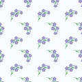 Seamless background image colorful botanic flower leaf plant light purple forget me not