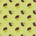 Seamless background image colorful tropical fruit avocado Royalty Free Stock Photo