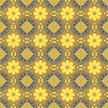 Seamless background image of oriental gold yellow flower triangle geometry Royalty Free Stock Photo