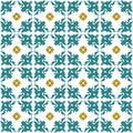 Seamless background image of vintage flower kaleidoscope geometry pattern. Royalty Free Stock Photo