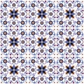 Seamless background image of vintage spiral cross flower kaleidoscope pattern. Royalty Free Stock Photo