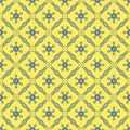 Seamless background image of yellow blue cross line flower Royalty Free Stock Photo