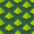 Seamless background of isometric forest.