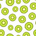 Seamless background with kiwi slices. Vector illustration. Royalty Free Stock Photo