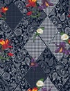 Seamless background lace, paisley and pied-de