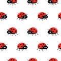 Seamless background with ladybug. Simple pattern. Vector illustration Royalty Free Stock Photo
