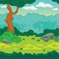 Seamless background. Landscape forest for game design. Parallax ready.