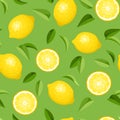 Seamless background with lemons. Royalty Free Stock Photo