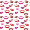 Seamless background lips Royalty Free Stock Photo