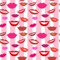 Seamless background lips Royalty Free Stock Photo