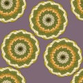 Seamless background, mandala of green color. Cartoon raster Royalty Free Stock Photo