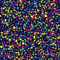 Seamless background with many colorfull tiny pieces confetti