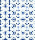 Seamless background with maritime symbols