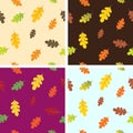 Seamless background with multicolor autumn leaves. Vector illustration.