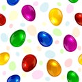 Seamless background with multicolored Easter eggs